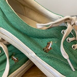 Ralph Lauren Green Canvas Boat Shoes - Size 10